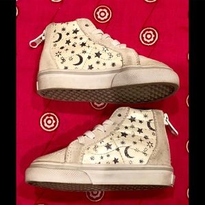 Vans Moon + Stars Glitter High Tops Sz 5T🌜✨⚡️